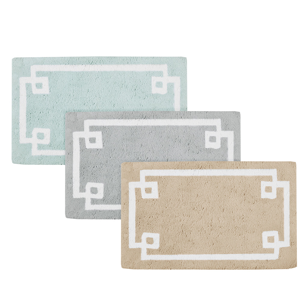 30-in x 20-in Seafoam Cotton Tufted Bath Rug Bath Mat Quick Dry
