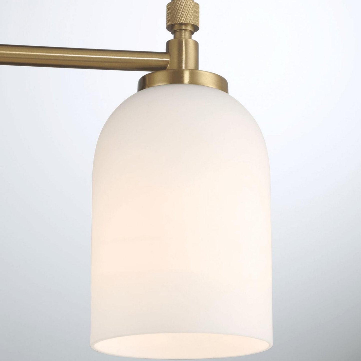 20.5 in. 3-Light Brushed Gold Vanity Light with White Frosted Glass