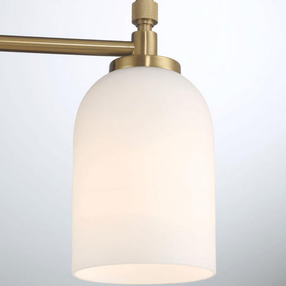20.5 in. 3-Light Brushed Gold Vanity Light with White Frosted Glass