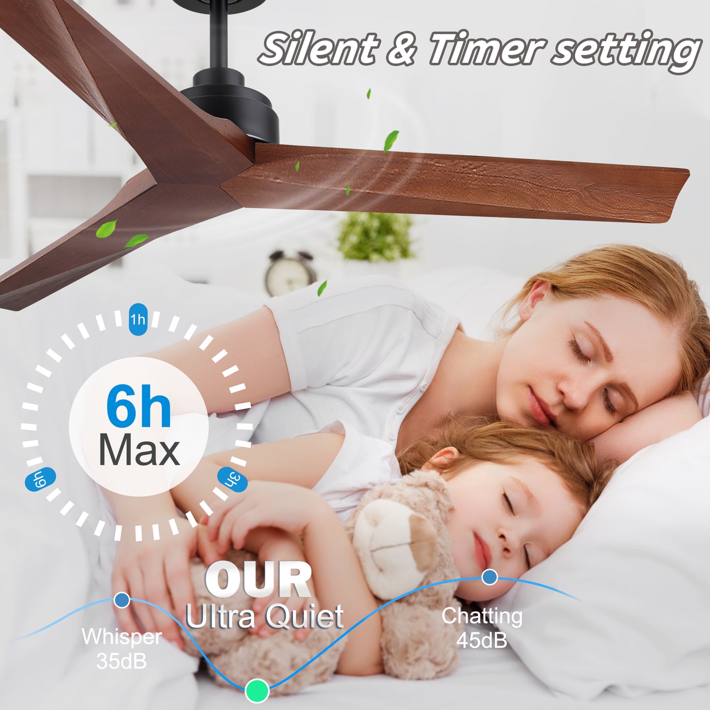 52 in. Indoor Black Low Profile 3-Blade Ceiling Fan with Remote Included for Bedrooms or Living Rooms