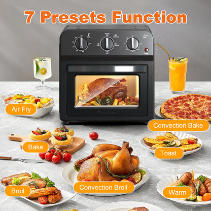 Air Fryer Toaster Oven Combo,13QT,360° Hot Air Circulation for Healthy Oil-Free Cooking