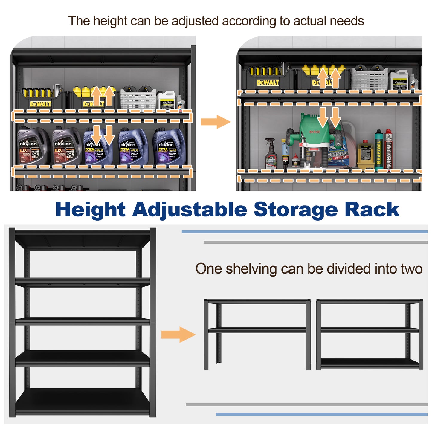 5 -Tier Heavy Duty Black Metal Utility shelving unit with Ventilated Shelves ( 47.24-in W x 23.6-in D x 72-in H )