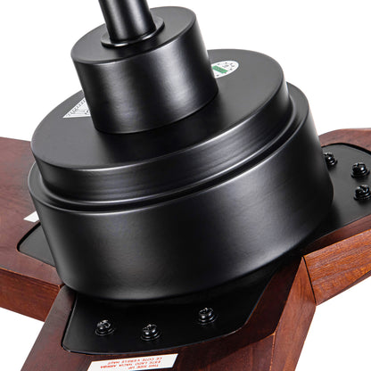 52 in. Indoor Black Low Profile 3-Blade Ceiling Fan with Remote Included for Bedrooms or Living Rooms