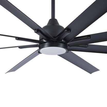 84 in. Super Large Black Ceiling Fan with 8 Blades Included with Remote
