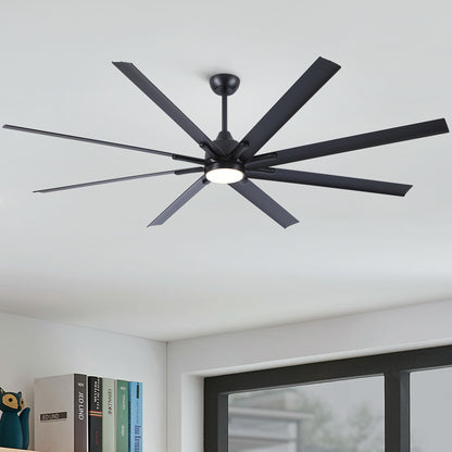 84 in. Super Large Black Ceiling Fan with 8 Blades Included with Remote