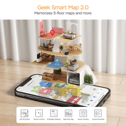 Smart L7 Robot Vacuum Cleaner and Mop, LDS Navigation, Wi-Fi Connected APP