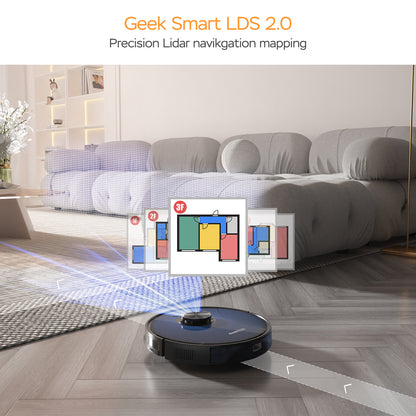 Smart L7 Robot Vacuum Cleaner and Mop, LDS Navigation, Wi-Fi Connected APP