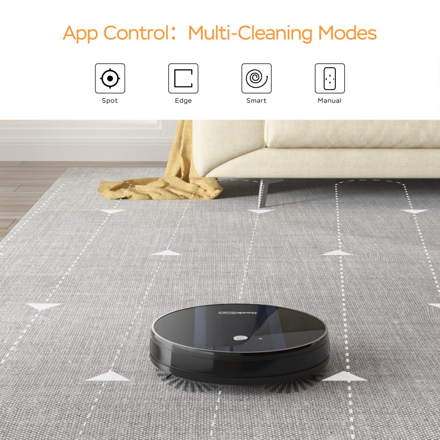 Smart Robot Vacuum Cleaner G6, Ultra-Thin, 1800Pa Strong Suction, Automatic Self-Charging, Wi-Fi Connectivity, App Control