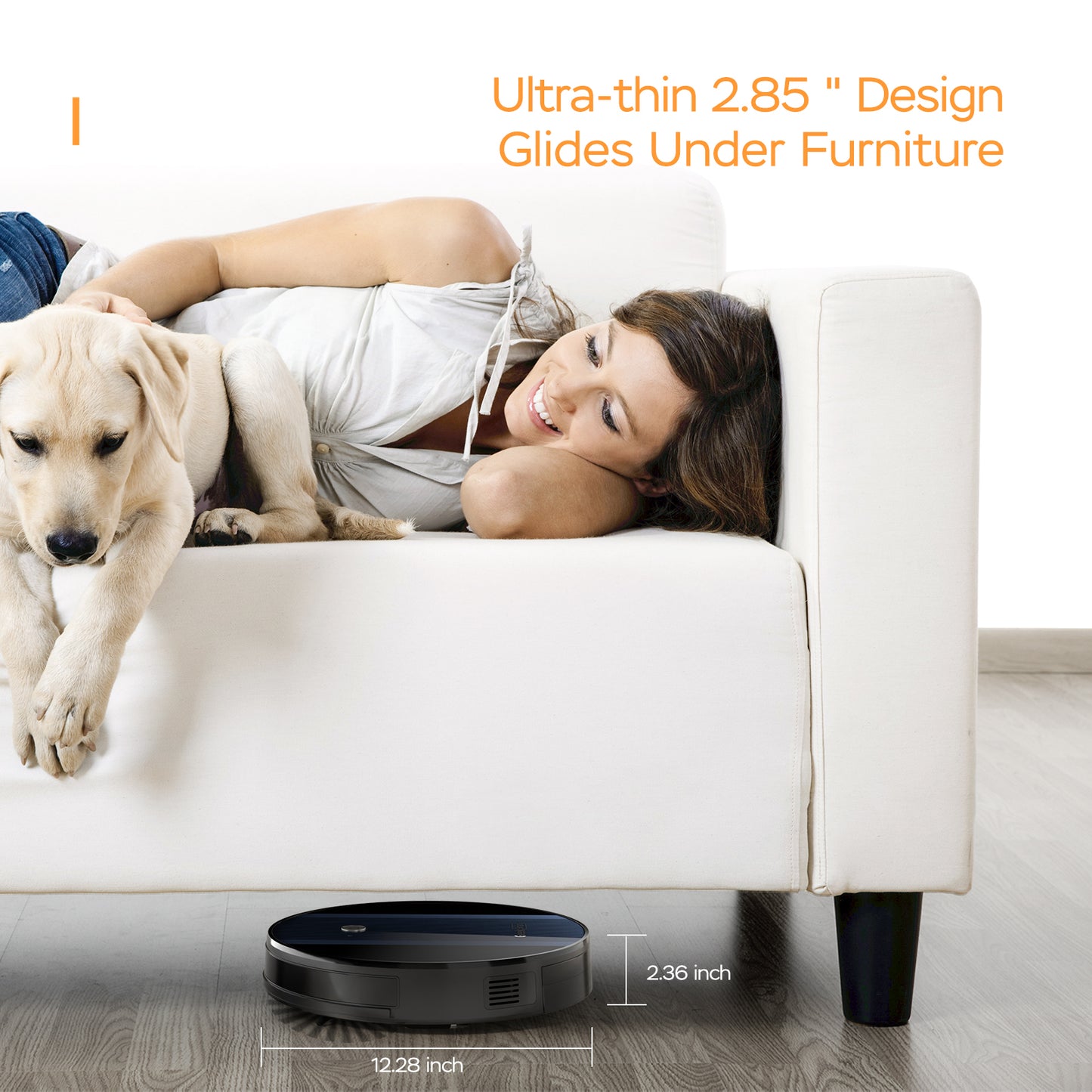 Smart Robot Vacuum Cleaner G6, Ultra-Thin, 1800Pa Strong Suction, Automatic Self-Charging, Wi-Fi Connectivity, App Control