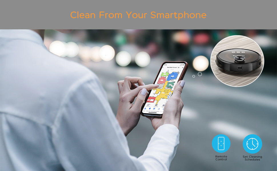 Smart L8 Robot Vacuum Cleaner and Mop, LDS Navigation, Wi-Fi Connected APP, Selective Room Cleaning,MAX 2700 PA Suction