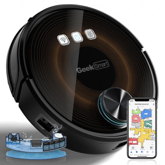 Smart L8 Robot Vacuum Cleaner and Mop, LDS Navigation, Wi-Fi Connected APP, Selective Room Cleaning,MAX 2700 PA Suction