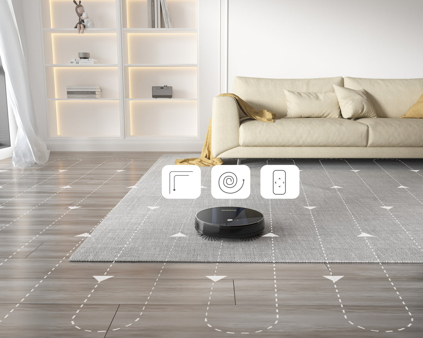 Smart Robot Vacuum Cleaner G6, Ultra-Thin, 1800Pa Strong Suction, Automatic Self-Charging, Wi-Fi Connectivity, App Control