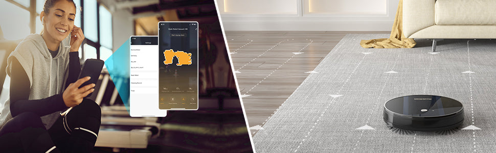 Smart Robot Vacuum Cleaner G6, Ultra-Thin, 1800Pa Strong Suction, Automatic Self-Charging, Wi-Fi Connectivity, App Control