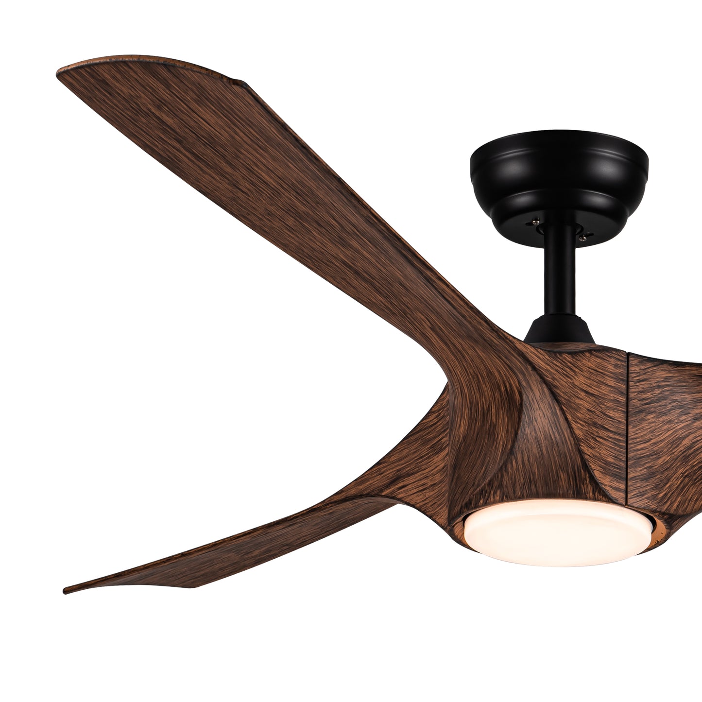 56 in. Ceiling Fan with Integrated LED Light and Brown Wood Grain ABS Blades Included with Remote