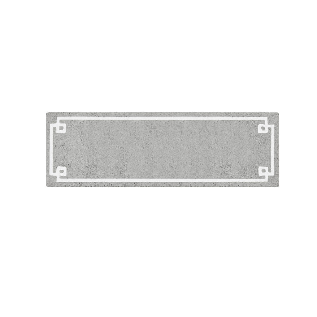 72-in x 24-in Grey Cotton Tufted Bath Rug Bath Mat Quick Dry