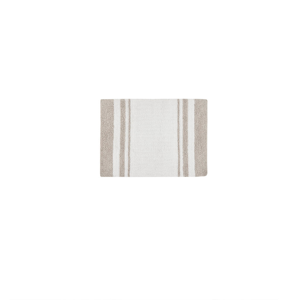 30-in x 20-in Taupe Cotton Reversible Bath Rug Bath Mat Quick Dry