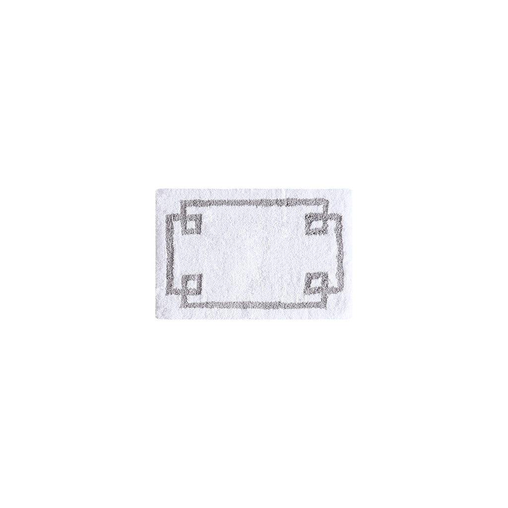 30-in x 20-in White Cotton Tufted Bath Rug Bath Mat Quick Dry