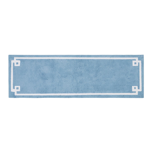 72-in x 24-in Blue Cotton Tufted Bath Rug Bath Mat Quick Dry