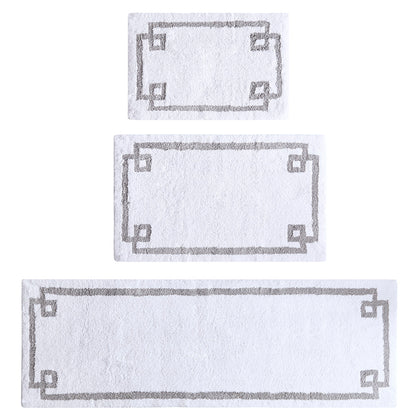 72-in x 24-in White Cotton Tufted Bath Rug Bath Mat Quick Dry