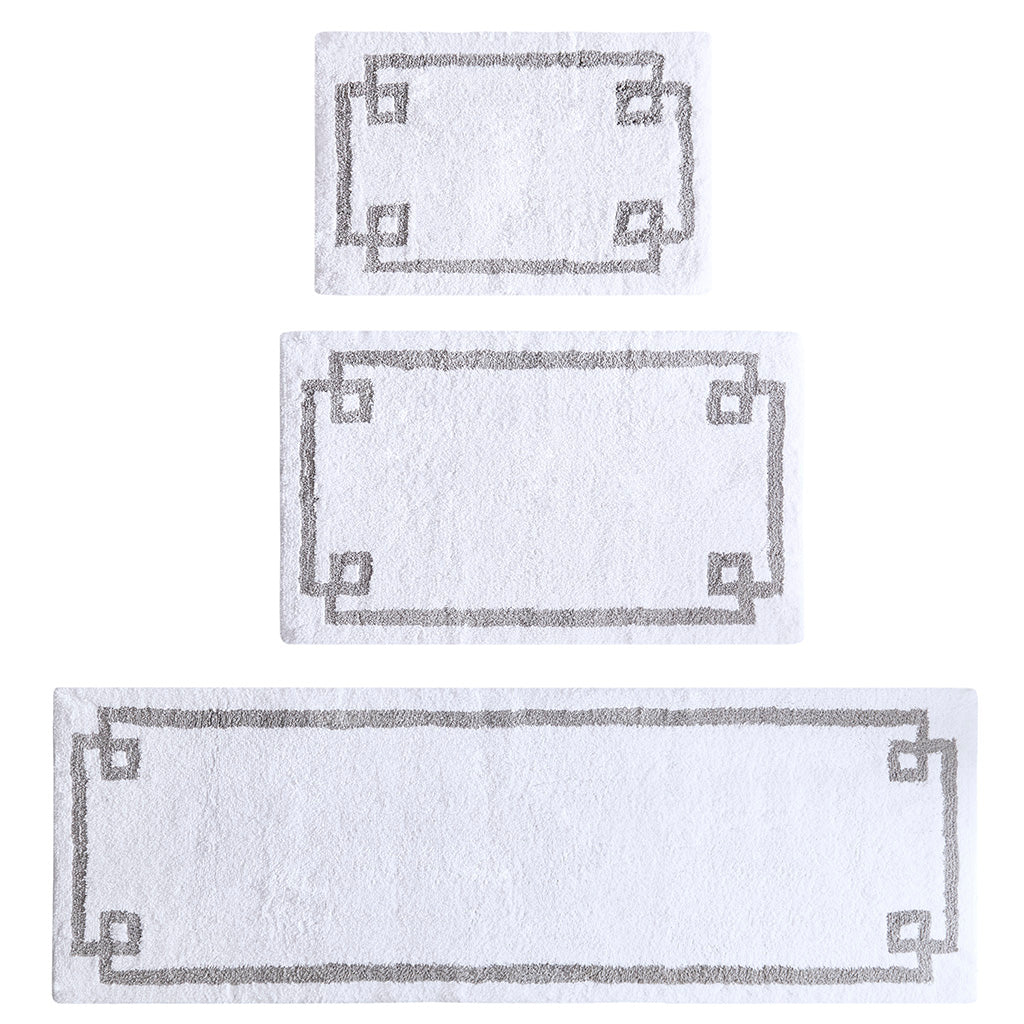 40-in x 24-in White Cotton Tufted Bath Rug Bath Mat Quick Dry