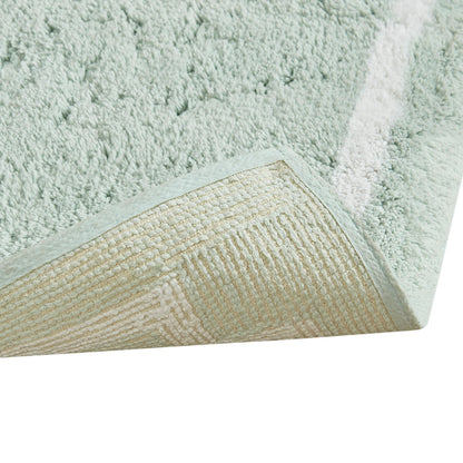 40-in x 24-in Seafoam Cotton Tufted Bath Rug Bath Mat Quick Dry