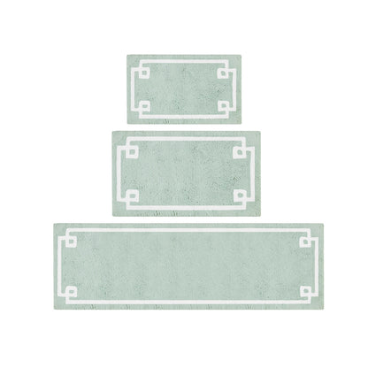 40-in x 24-in Seafoam Cotton Tufted Bath Rug Bath Mat Quick Dry