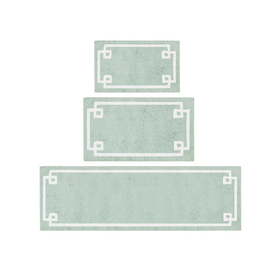 40-in x 24-in Seafoam Cotton Tufted Bath Rug Bath Mat Quick Dry