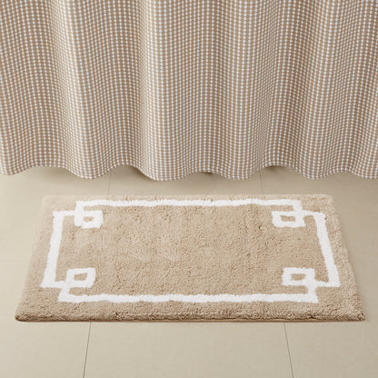 30-in x 20-in Taupe Brown Cotton Tufted Bath Rug Bath Mat Quick Dry