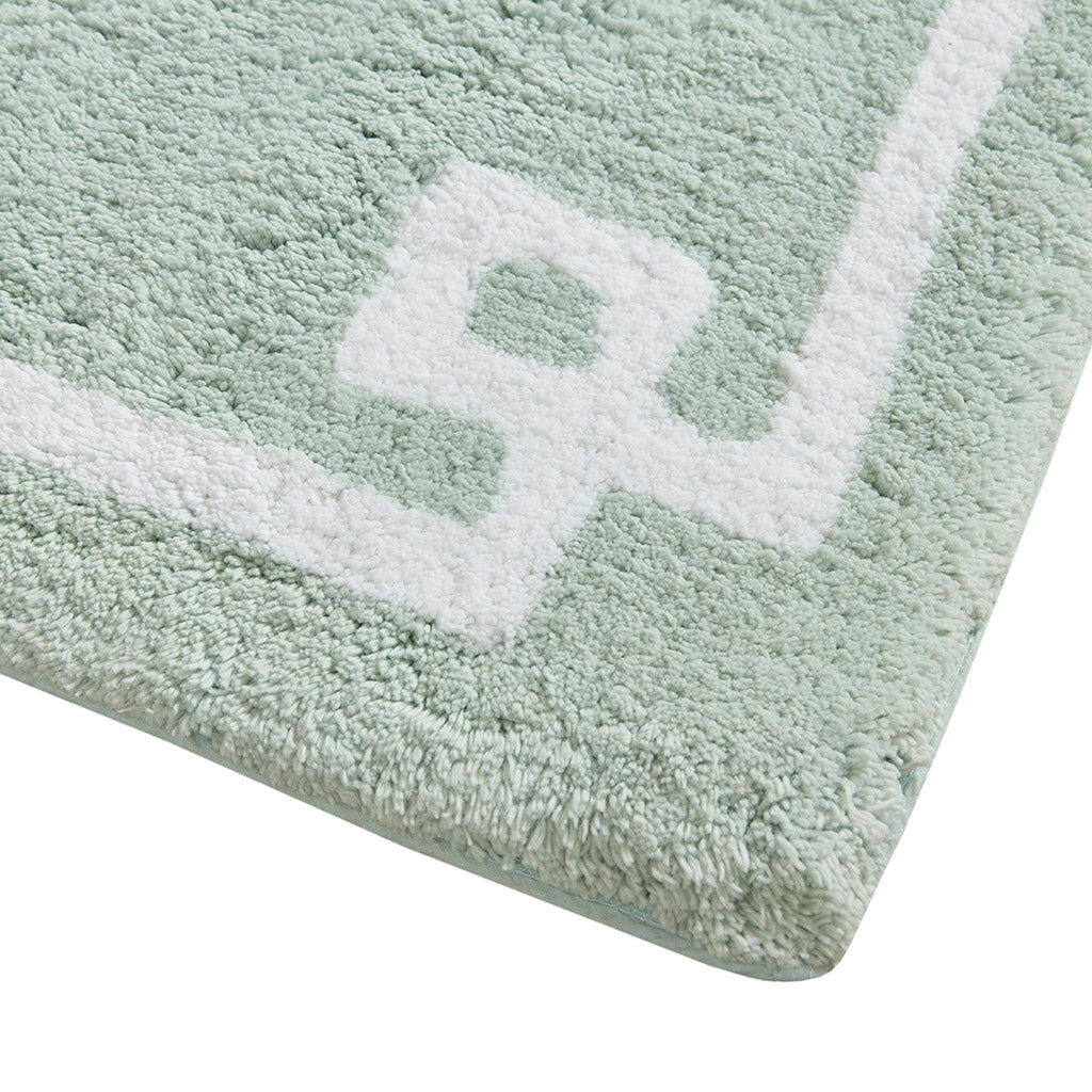 72-in x 24-in Seafoam Cotton Tufted Bath Rug Bath Mat Quick Dry