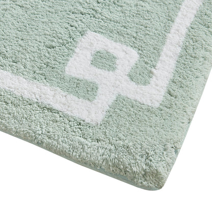 72-in x 24-in Seafoam Cotton Tufted Bath Rug Bath Mat Quick Dry