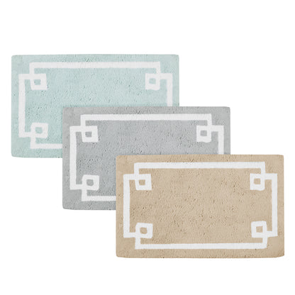 40-in x 24-in Seafoam Cotton Tufted Bath Rug Bath Mat Quick Dry