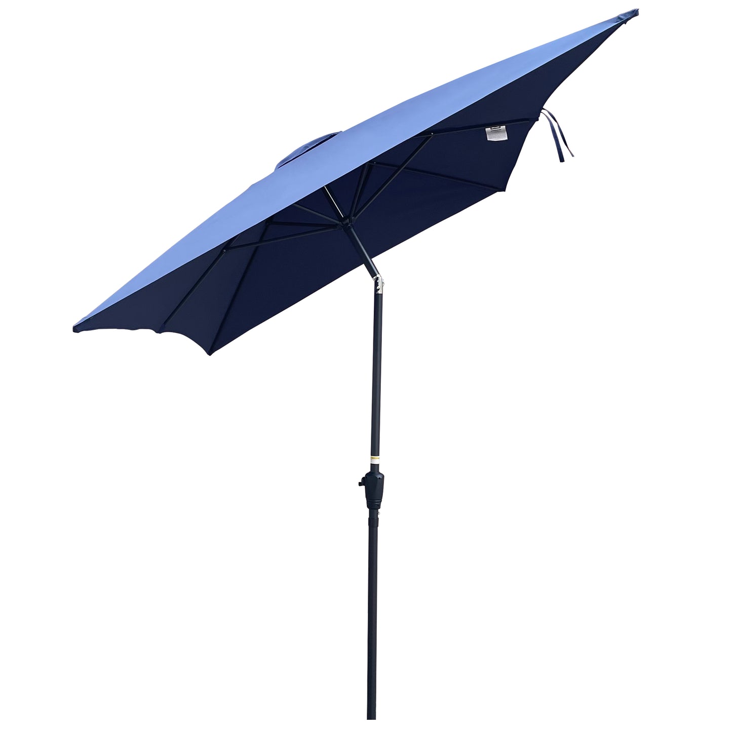 6 ft. x 9 ft. Patio Market Umbrella Outdoor Waterproof Umbrella with Crank and Push Button Tilt in Navy Blue