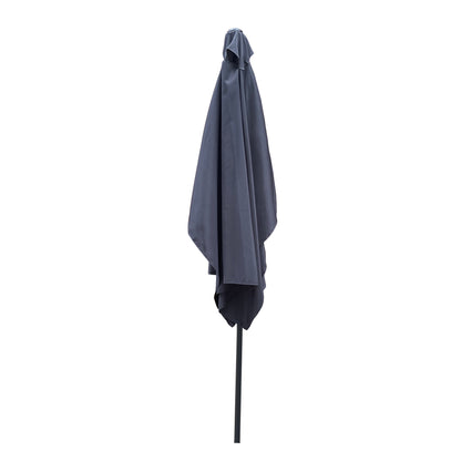 6 ft. x 9 ft. Patio Market Umbrella Outdoor Waterproof Umbrella with Crank and Push Button Tilt in Anthracite