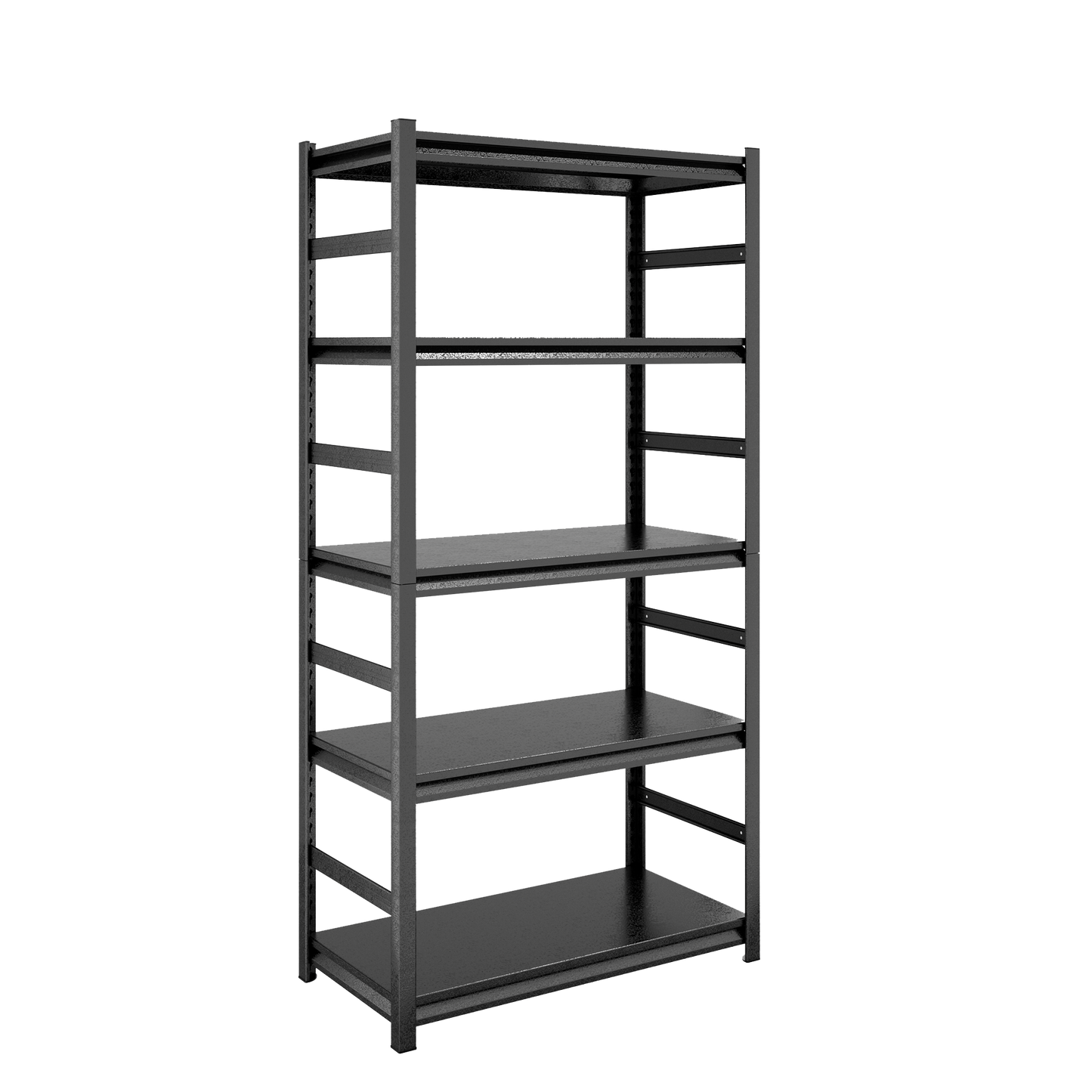 5 -Tier Heavy Duty Black Metal Utility shelving unit with Ventilated Shelves ( 31.6-in W x 15.7-in D x 63-in H )