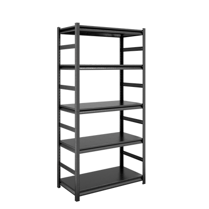 5 -Tier Heavy Duty Black Metal Utility shelving unit with Ventilated Shelves ( 31.6-in W x 15.7-in D x 63-in H )