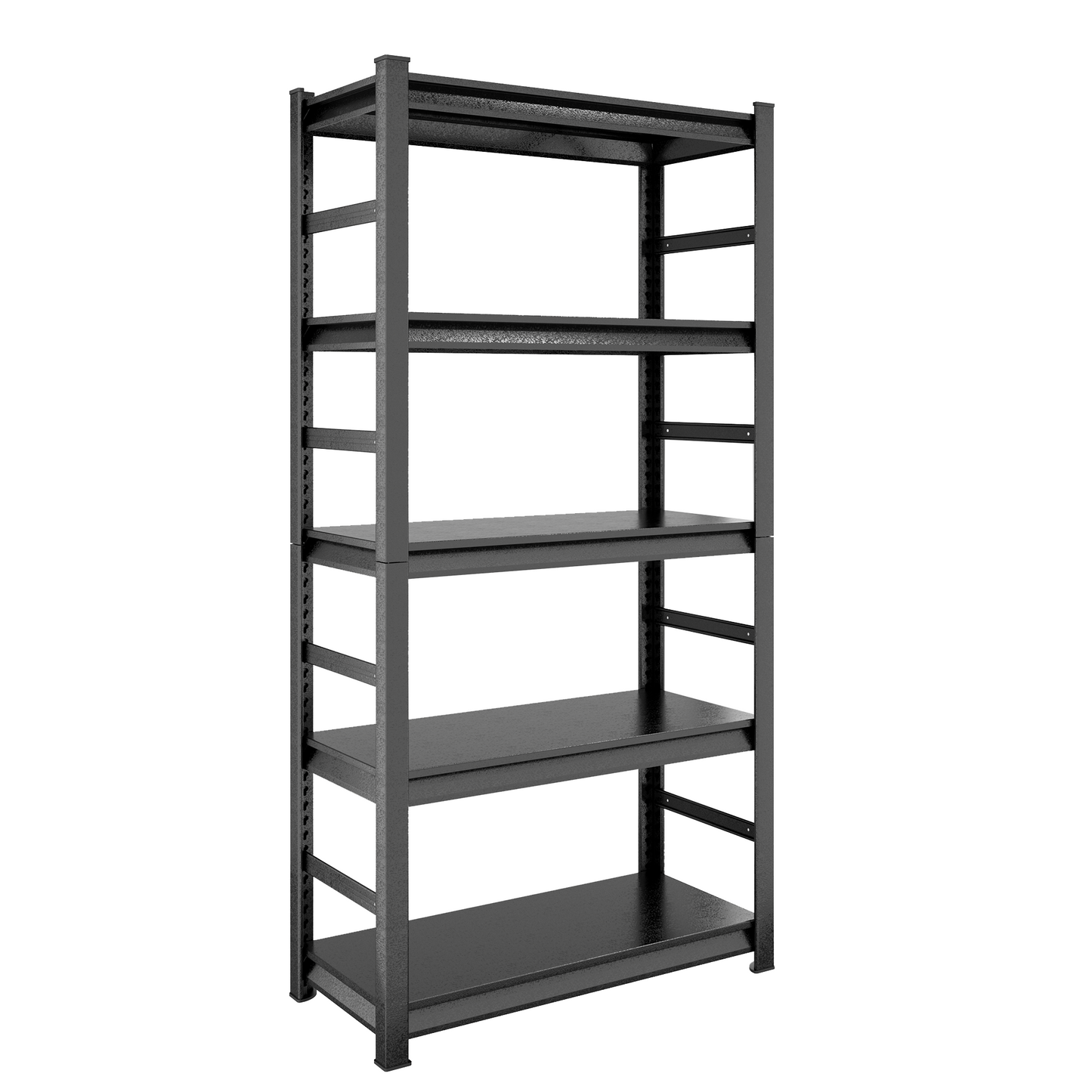 5 -Tier Heavy Duty Black Metal Utility shelving unit with Ventilated Shelves ( 35.4-in W x 15.7-in D x 72-in H )