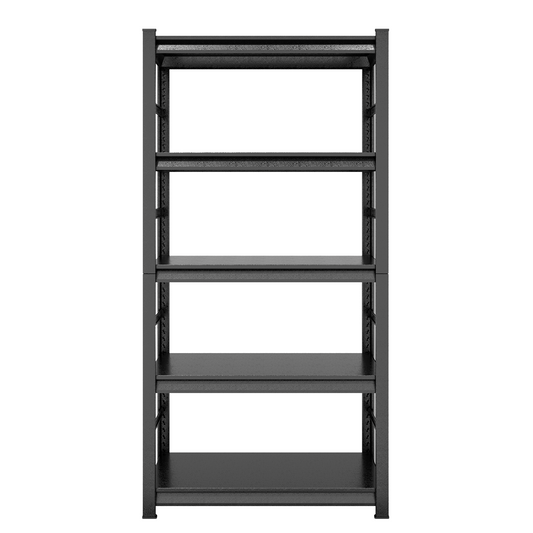 5 -Tier Heavy Duty Black Metal Utility shelving unit with Ventilated Shelves ( 35.4-in W x 15.7-in D x 72-in H )