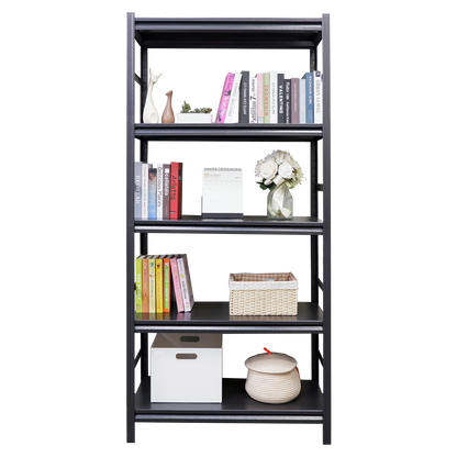 5 -Tier Heavy Duty Black Metal Utility shelving unit with Ventilated Shelves ( 31.6-in W x 15.7-in D x 63-in H )