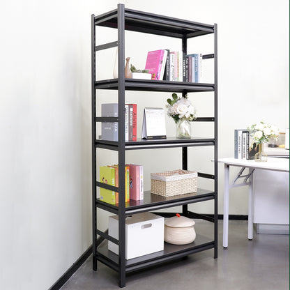 5 -Tier Heavy Duty Black Metal Utility shelving unit with Ventilated Shelves ( 31.6-in W x 15.7-in D x 63-in H )