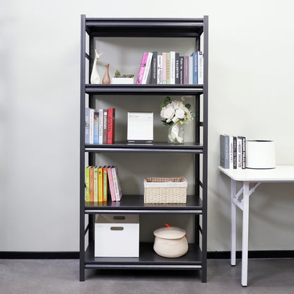 5 -Tier Heavy Duty Black Metal Utility shelving unit with Ventilated Shelves ( 31.6-in W x 15.7-in D x 63-in H )