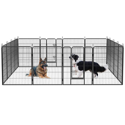 Dog Playpen Outdoor, 16 Panels Dog Pen 40" Height Dog Fence Exercise Pen with Doors