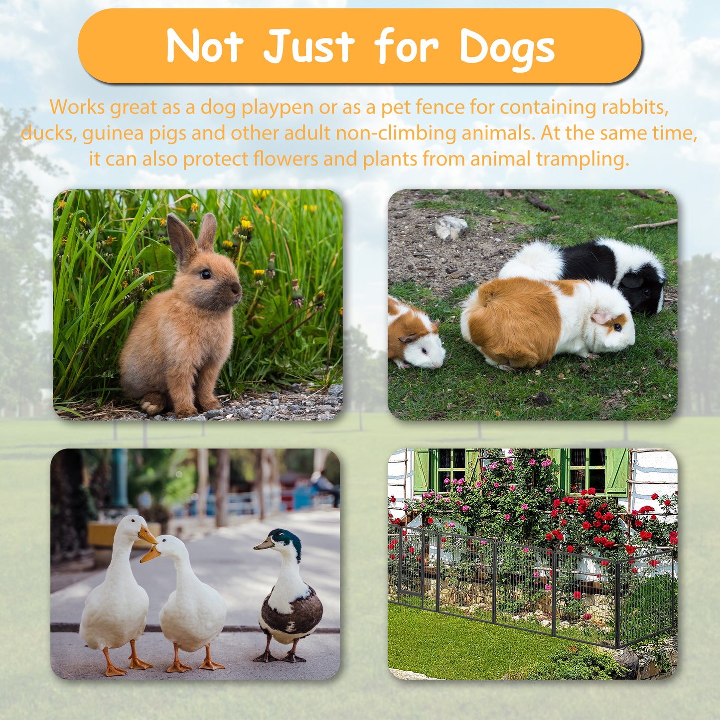 Dog Playpen Outdoor, 16 Panels Dog Pen 40" Height Dog Fence Exercise Pen with Doors