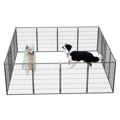 Dog Playpen Outdoor, 16 Panels Dog Pen 40" Height Dog Fence Exercise Pen with Doors