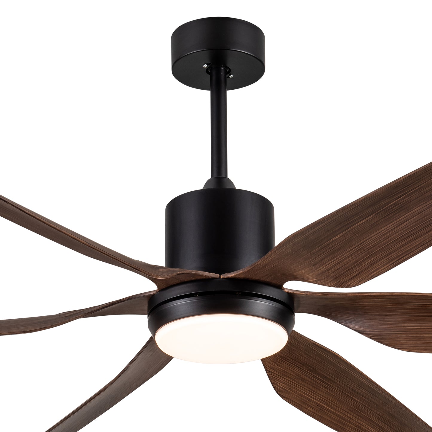 66 in. Vintage Ceiling Fan with Integrated LED Light and Brown Blades Included with Remote