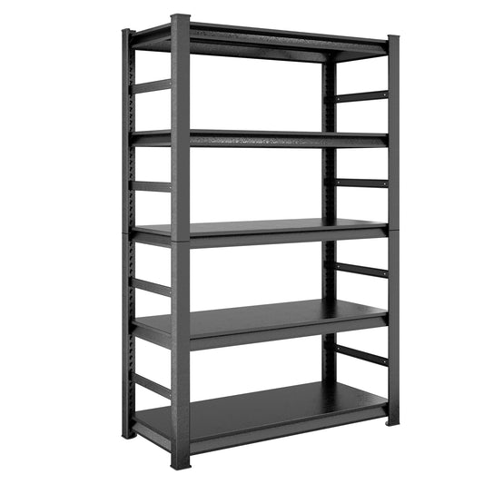 5 -Tier Heavy Duty Black Metal Utility shelving unit with Ventilated Shelves ( 47.3-in W x 18-in D x 78-in H )