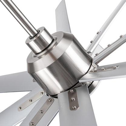 72 in. Brushed Nickel Smart Ceiling Fan with Silver Blades with Integrated LED Light Included with Remote