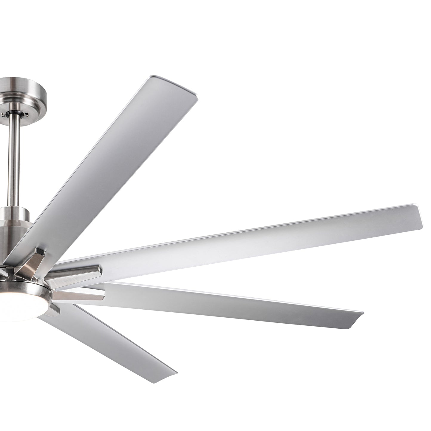 72 in. Brushed Nickel Smart Ceiling Fan with Silver Blades with Integrated LED Light Included with Remote