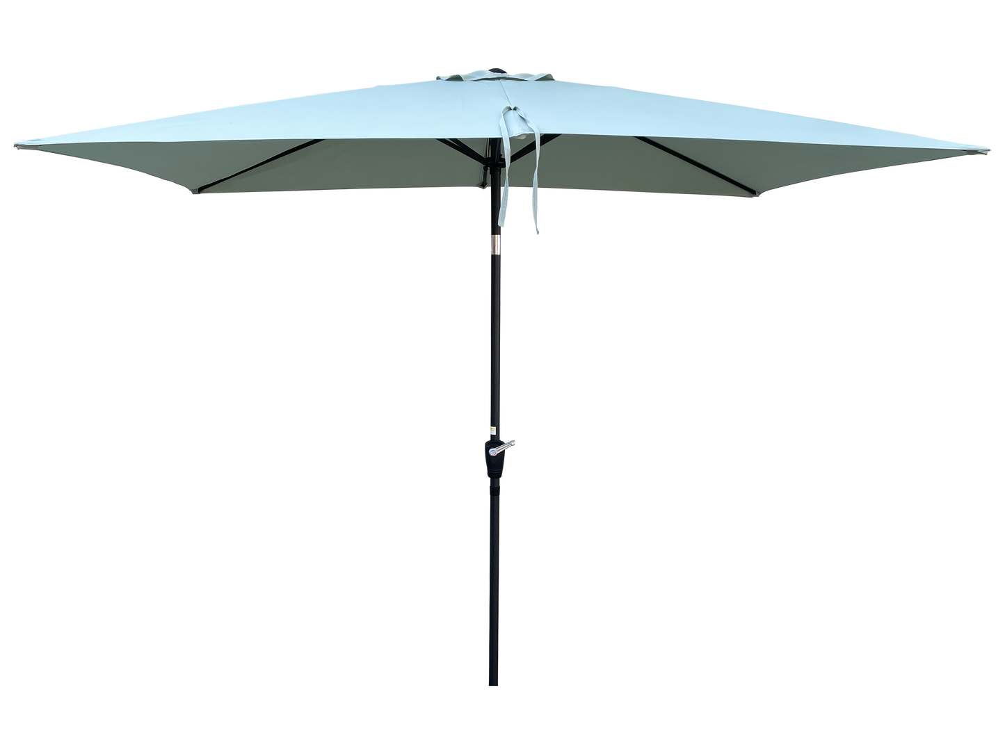 6 ft. x 9 ft. Patio Market Umbrella Outdoor Waterproof Umbrella with Crank and Push Button Tilt in Frosty Green