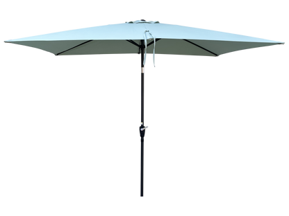 6 ft. x 9 ft. Patio Market Umbrella Outdoor Waterproof Umbrella with Crank and Push Button Tilt in Frosty Green