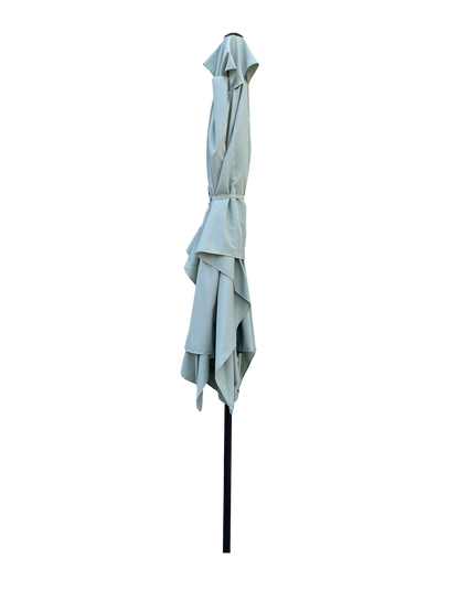 6 ft. x 9 ft. Patio Market Umbrella Outdoor Waterproof Umbrella with Crank and Push Button Tilt in Frosty Green